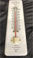 VINTAGE OUTDOOR METAL THERMOMETER / ADVERTISING