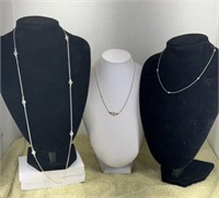 2 Silver & 1gold Necklaces