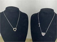 Silver heart necklaces