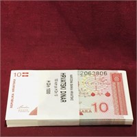 1991 Stack Of Croatia 10 Dinara Banknote Bills