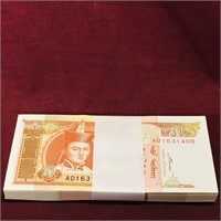 2008 Stack Of Mongolian 5 Tugrik Banknote Bills