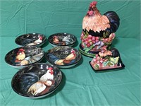Rooster Plates and Cookie Jar