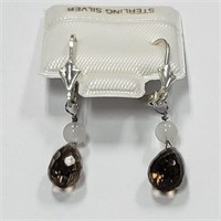 $100 Silver Smokey Quartz Earrings