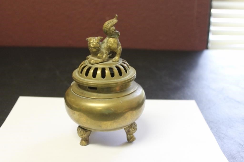 A Vintage Metal Chinese Incense Burner