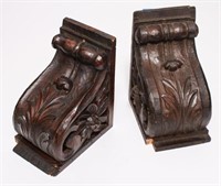 Carved Architectural Corbels, 19th C. Manner, Pair