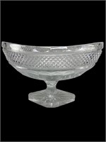 EAPG Oblong Compote Clear Glass Bowl
