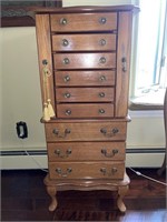 Wooden jewelry armoire