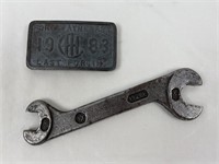 International Harvester 7/16 wrench & belt buckle