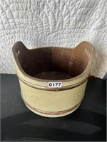 Large Wood Bucket w/Handles