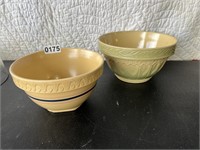 2 "Yellow Ware" Mixing Bowls