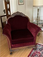 WALNUT VICTORIAN ARM CHAIR HERS