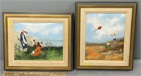 Children in Landscape Paintings On Enamel