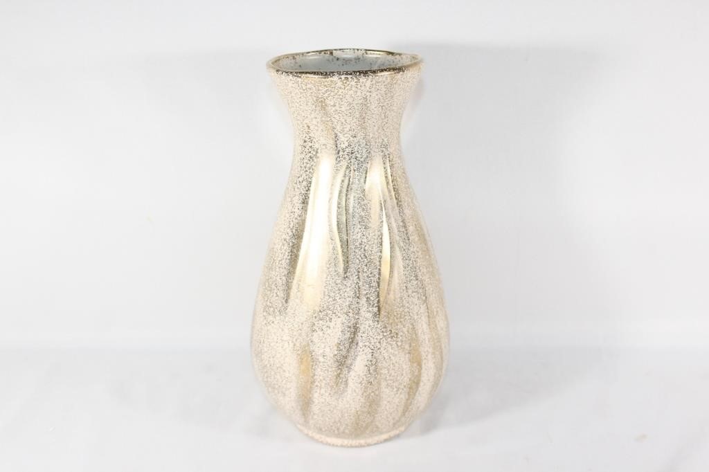 Vintage Gold and Beige Textured Vase