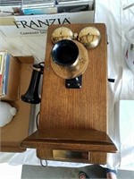 Oak wall crank telephone