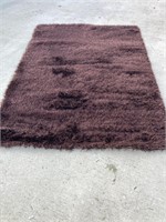BROWN FUZZY RUG- 5.3FT X 7.6FT