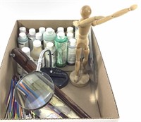 Art Supplies, Brushes, Desk Magnifying Glass