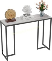 White Console Table: 12x44  Marble Top