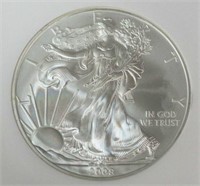 2008 U.S. SILVER EAGLE REVERSE OF 2007, NGC 69