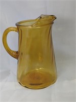 1960's Indiana Amber Glass  Swirl Pitcher with