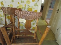 6 oak ornate chairs