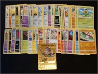 50+ Pokemon Cards Lot With Gold Foil