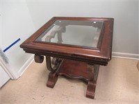 Heavy End  Table with Glass Top