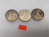 Estate Find Lot of 3 Morgan Silver Dollars