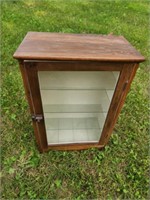 Custom built wooden wall mount display cabinet