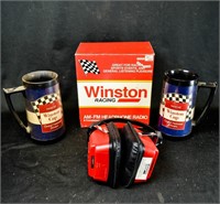 VINTAGE WINSTON HEADPHONES RADIO + MUGS Racing