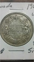 1952 Canada Silver 50 Cent Coin