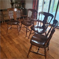 M123 Four solid maple chairs - 2 w arms, 2 without