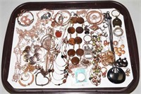 (25) ASSORTED PIECES OF COPPER COSTUME JEWELRY