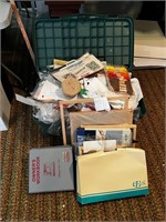 Huge craft lot!! Plastic tote included