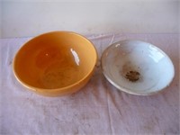 Medalta bowl and a stone bowl
