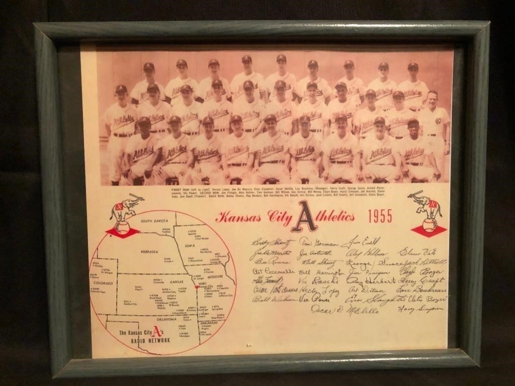 1955 Kansas City Athletics Framed Team Picture