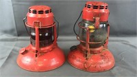 2 Vintage Dietz  Lanterns Red