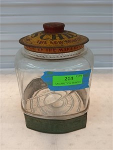Awesome vintage Chico's peanut jar 11x8x8