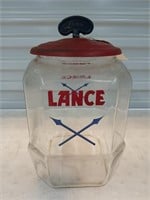 Vintage Lance glass jar 12x7x9