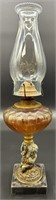 Antique Cherub Oil Lamp