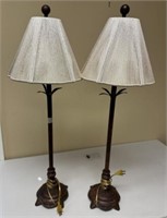 Pair of Decorative Metal Buffet Lamps