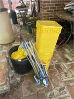 Garden seat,  bucket and supplies