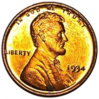 1934 Lincoln Wheat Penny UNC RED