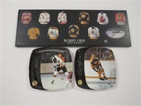 Bobby Orr Plaque + Boston Bruins Ceramic Plates