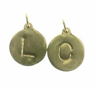 14k Yellow Gold Monogrammed Charms