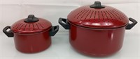 2 pc pots with vented and locking lids non stick