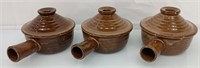 3 pc ceramic steam pots