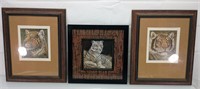 3 pc tiger and leopard pictures