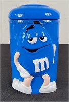 Blue M & M Ceramic Canister