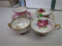 4 Vtg Bone China Cups (2 with matching saucers)