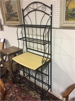 BLACK METAL FRAMED BAKER'S RACK